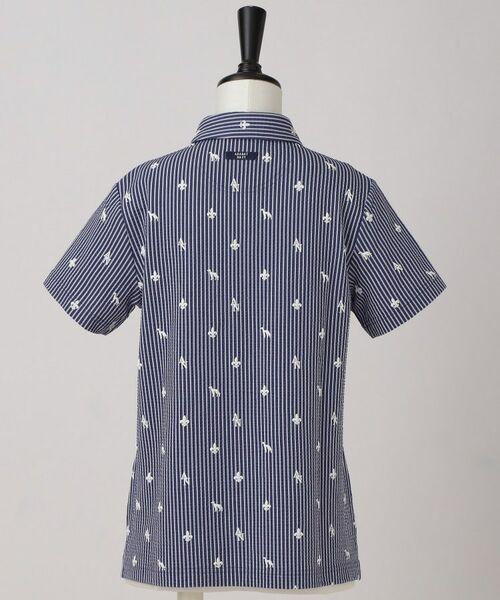 adabat / アダバット ポロシャツ | 【ADABAT NAVY】モノグラムサッカー半袖ポロシャツ | 詳細7