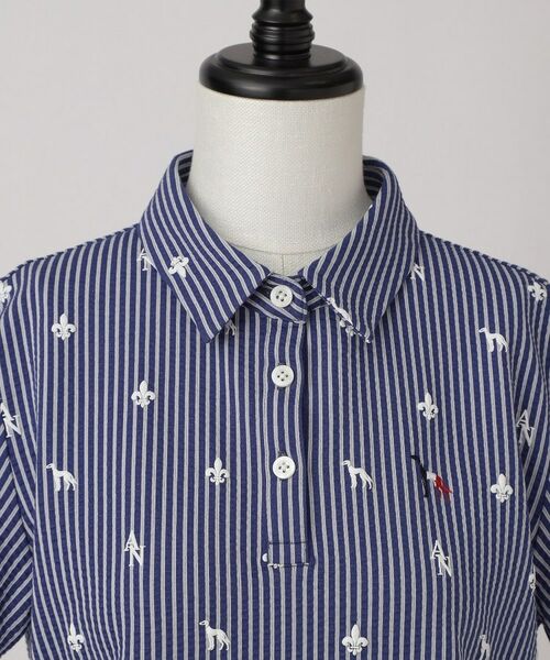adabat / アダバット ポロシャツ | 【ADABAT NAVY】モノグラムサッカー半袖ポロシャツ | 詳細8