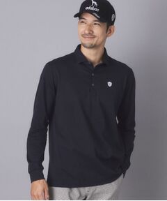 adabat / アダバット ポロシャツ | 【ADABAT NAVY】トゥースチェックジャカード長袖ポロシャツ