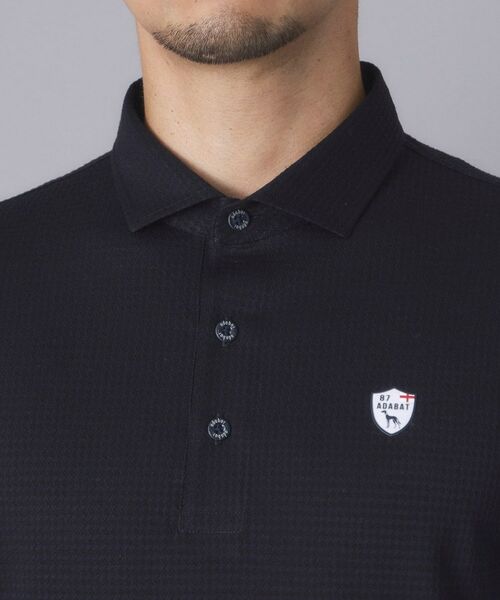 adabat / アダバット ポロシャツ | 【ADABAT NAVY】トゥースチェックジャカード長袖ポロシャツ | 詳細12