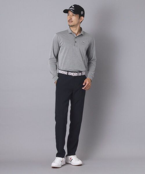 adabat / アダバット ポロシャツ | 【ADABAT NAVY】トゥースチェックジャカード長袖ポロシャツ | 詳細2