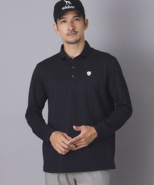 adabat / アダバット ポロシャツ | 【ADABAT NAVY】トゥースチェックジャカード長袖ポロシャツ | 詳細5