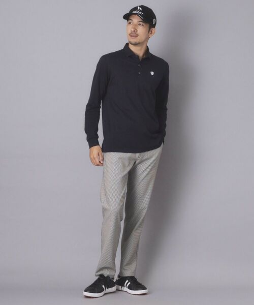 adabat / アダバット ポロシャツ | 【ADABAT NAVY】トゥースチェックジャカード長袖ポロシャツ | 詳細6