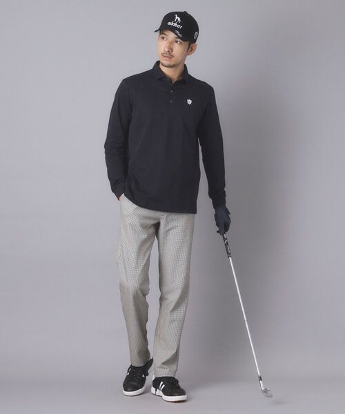 adabat / アダバット ポロシャツ | 【ADABAT NAVY】トゥースチェックジャカード長袖ポロシャツ | 詳細7