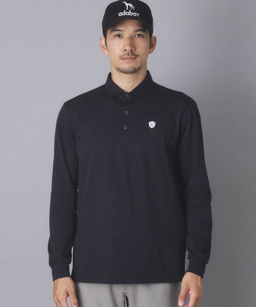 adabat / アダバット ポロシャツ | 【ADABAT NAVY】トゥースチェックジャカード長袖ポロシャツ | 詳細9