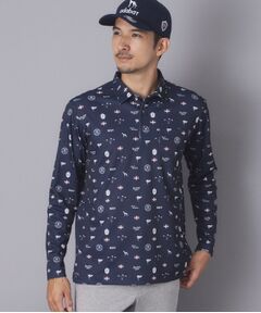 adabat / アダバット ポロシャツ | 【ADABAT NAVY】フィルサーモモノグラム柄長袖ポロシャツ