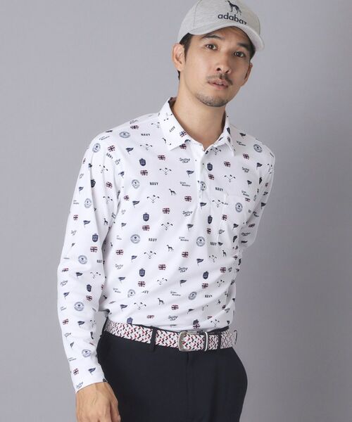 adabat / アダバット ポロシャツ | 【ADABAT NAVY】フィルサーモモノグラム柄長袖ポロシャツ | 詳細1