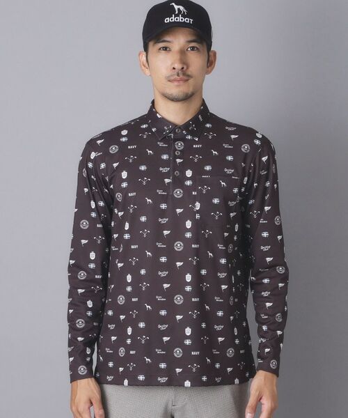 adabat / アダバット ポロシャツ | 【ADABAT NAVY】フィルサーモモノグラム柄長袖ポロシャツ | 詳細13
