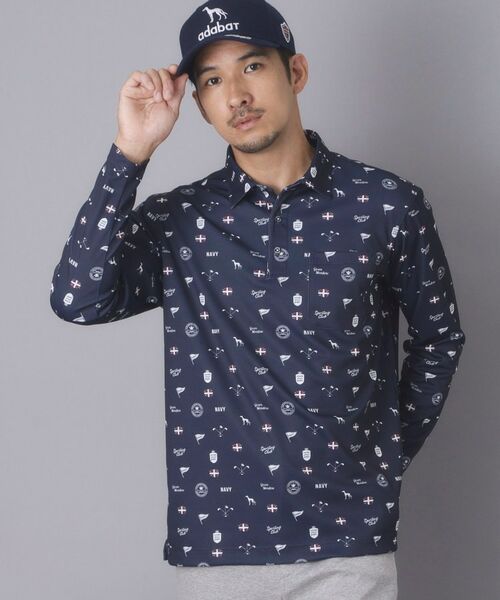 adabat / アダバット ポロシャツ | 【ADABAT NAVY】フィルサーモモノグラム柄長袖ポロシャツ | 詳細9