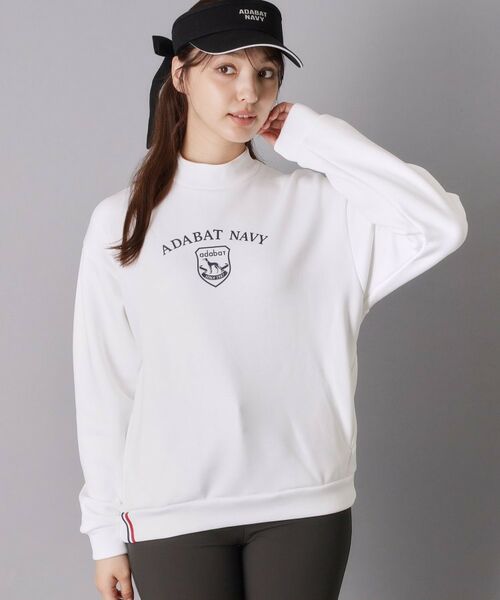 adabat / アダバット カットソー | 【ADABAT NAVY】裏起毛エンブレムロゴモックプルオーバー | 詳細1