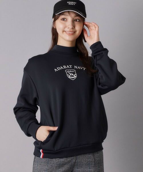adabat / アダバット カットソー | 【ADABAT NAVY】裏起毛エンブレムロゴモックプルオーバー | 詳細9