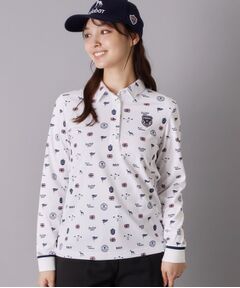 adabat / アダバット ポロシャツ | 【ADABAT NAVY】シャダンモノグラム長袖ポロシャツ