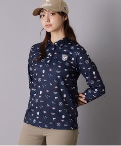 adabat / アダバット ポロシャツ | 【ADABAT NAVY】シャダンモノグラム長袖ポロシャツ