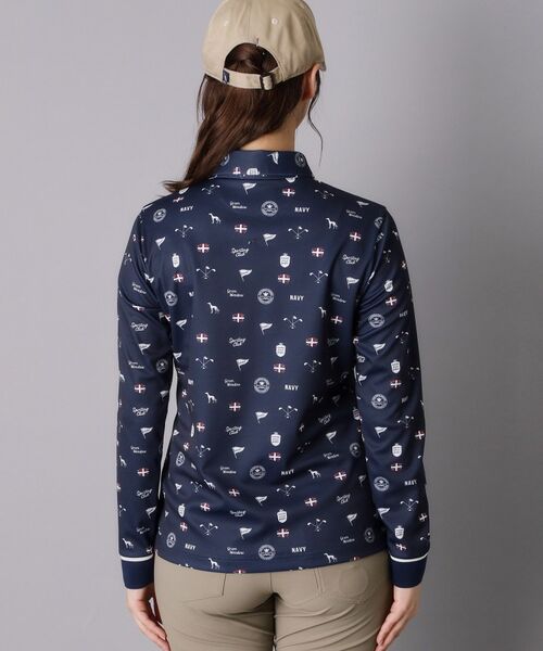 adabat / アダバット ポロシャツ | 【ADABAT NAVY】シャダンモノグラム長袖ポロシャツ | 詳細11