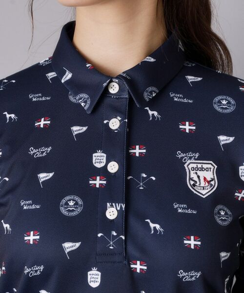 adabat / アダバット ポロシャツ | 【ADABAT NAVY】シャダンモノグラム長袖ポロシャツ | 詳細12