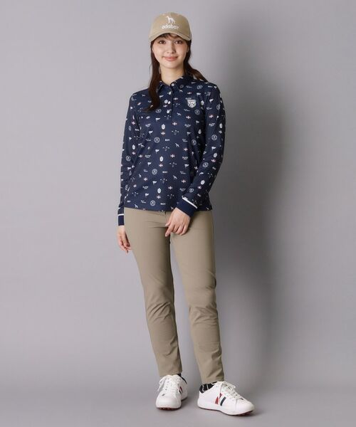 adabat / アダバット ポロシャツ | 【ADABAT NAVY】シャダンモノグラム長袖ポロシャツ | 詳細6