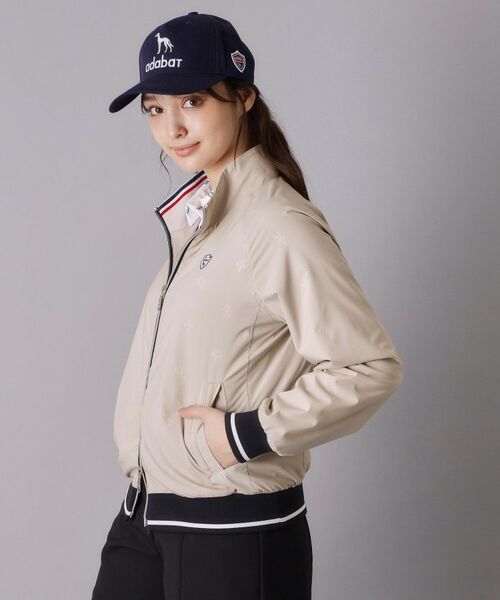 adabat / アダバット レザーブルゾン・ジャケット | 【ADABAT NAVY】モノグラムエンボスジップブルゾン | 詳細1