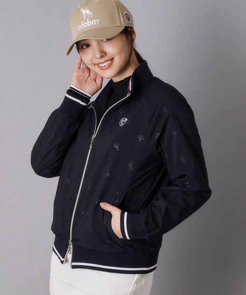 adabat / アダバット レザーブルゾン・ジャケット | 【ADABAT NAVY】モノグラムエンボスジップブルゾン | 詳細5