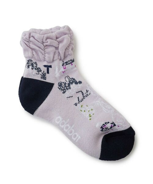 adabat / アダバット ソックス | 柄ショートフレンチソックス（ラベンダー(080)）