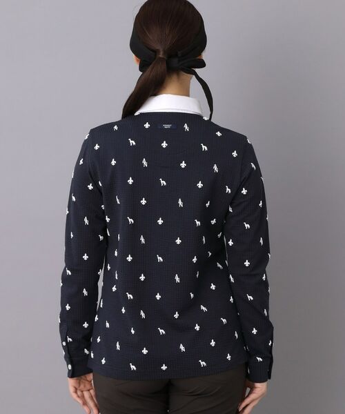 adabat / アダバット カットソー | 【ADABAT NAVY】モノグラムサッカー長袖ポロシャツ | 詳細11