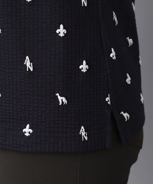 adabat / アダバット カットソー | 【ADABAT NAVY】モノグラムサッカー長袖ポロシャツ | 詳細15