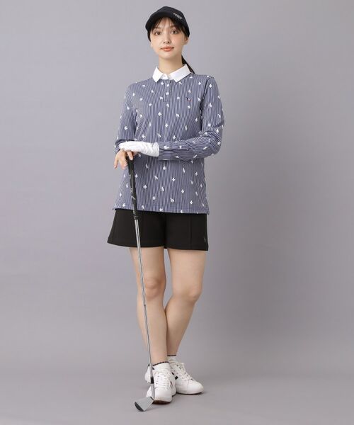 adabat / アダバット カットソー | 【ADABAT NAVY】モノグラムサッカー長袖ポロシャツ | 詳細7