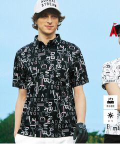 ADABAT STREAM / アダバットストリーム ポロシャツ | UVカット/吸水速乾 タイポグラフィポロシャツ