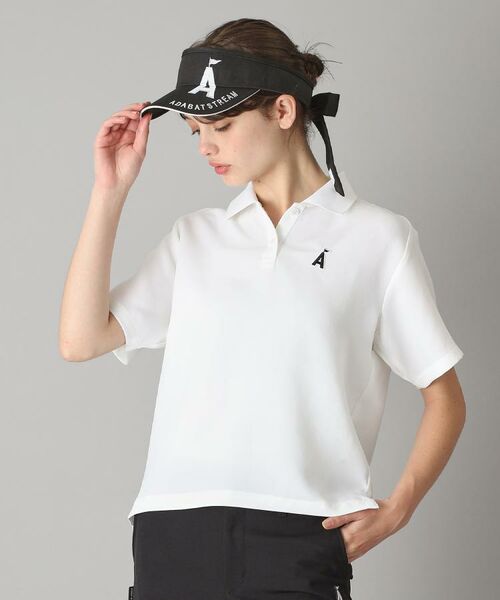 adabat（アダバット） ホワイト ポロシャツ ドライワッフルポロシャツ（ポロシャツ） | adabat(Men