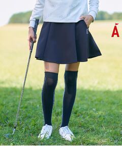 ADABAT STREAM / アダバットストリーム ミニ・ひざ丈スカート | ロゴラインフレアスカート