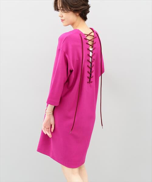 セール インレイバックレースアップドレス ミニ丈 ひざ丈ワンピース Adam Et Rope アダム エ ロペ ファッション通販 タカシマヤファッションスクエア