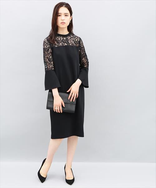レース切替ワンピース ミニ丈 ひざ丈ワンピース Adam Et Rope アダム エ ロペ ファッション通販 タカシマヤファッションスクエア