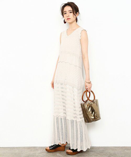 セール レース編みニットワンピース キャミ付き ワンピース Adam Et Rope アダム エ ロペ ファッション通販 タカシマヤファッションスクエア