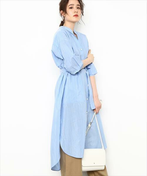 セール キュプラコットンストライプシャツワンピ ワンピース Adam Et Rope アダム エ ロペ ファッション通販 タカシマヤファッションスクエア