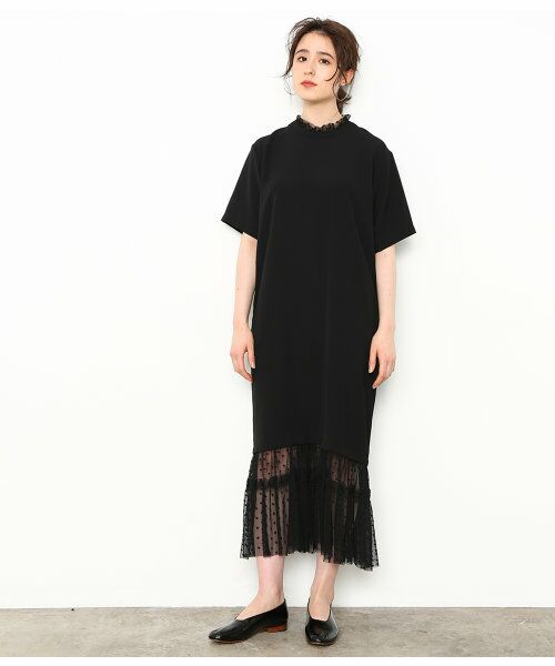 セール ドットチュールコンビワンピース ワンピース Adam Et Rope アダム エ ロペ ファッション通販 タカシマヤファッションスクエア