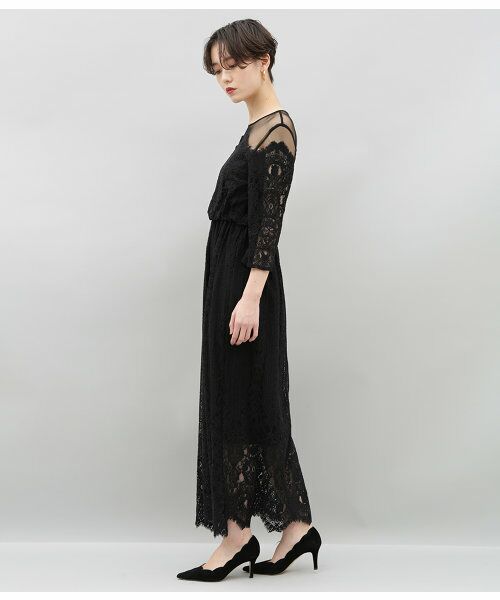 チュール×パネルレースドレス チュール×パネルレースドレス