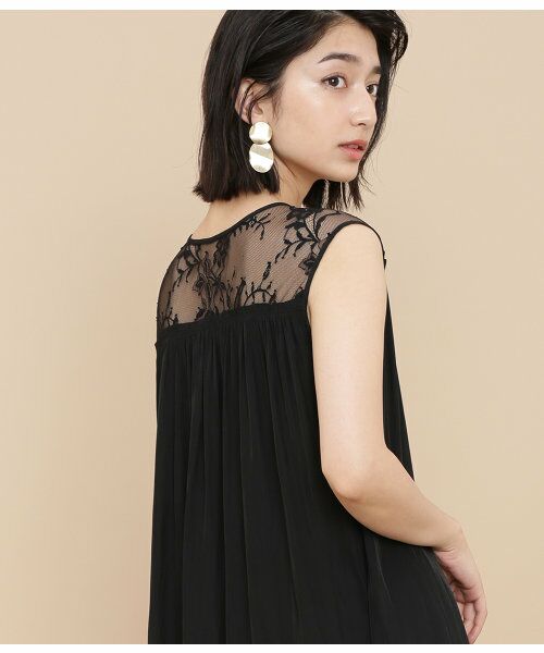 セール サテンレース付ノースリワンピース ワンピース Adam Et Rope アダム エ ロペ ファッション通販 タカシマヤファッションスクエア