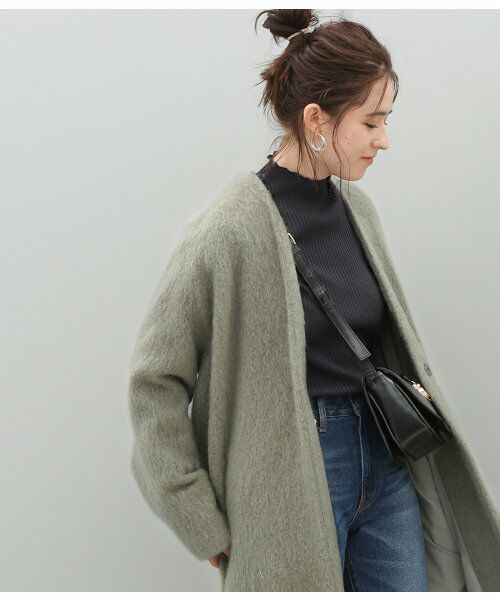 モヘヤシャギーノーカラーコート その他アウター Adam Et Rope アダム エ ロペ ファッション通販 タカシマヤファッションスクエア