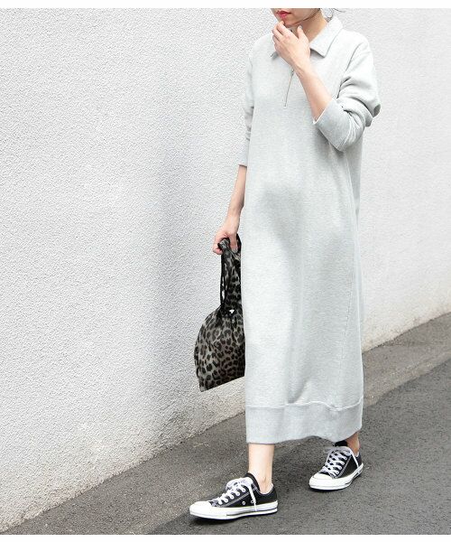 セール 別注rochester Half Zip Sweat Top One Piece ワンピース Adam Et Rope アダム エ ロペ ファッション通販 タカシマヤファッションスクエア