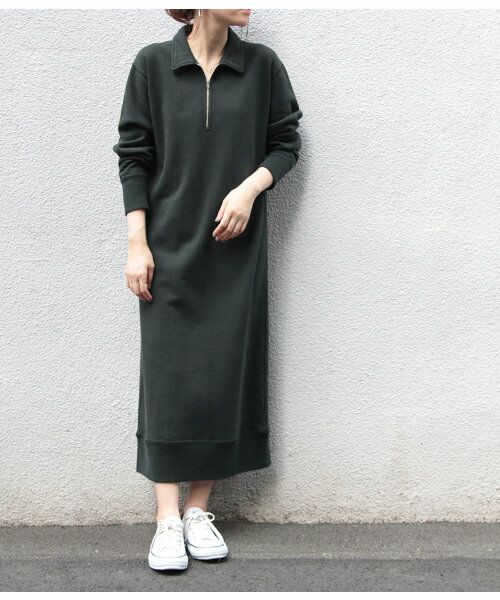 セール 別注rochester Half Zip Sweat Top One Piece ワンピース Adam Et Rope アダム エ ロペ ファッション通販 タカシマヤファッションスクエア
