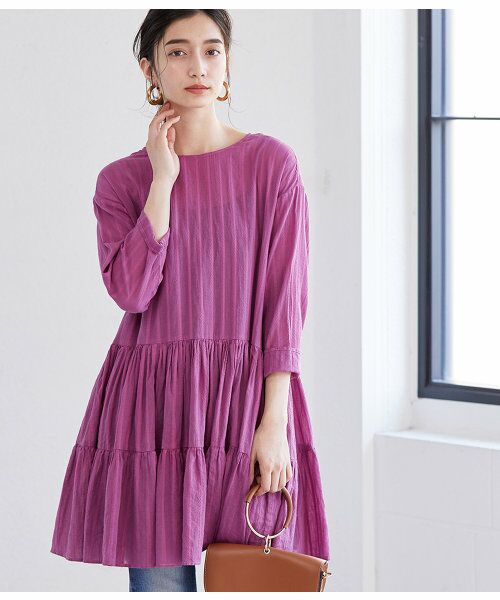 セール Wine Dyedチュニックワンピース ワンピース Adam Et Rope アダム エ ロペ ファッション通販 タカシマヤファッションスクエア