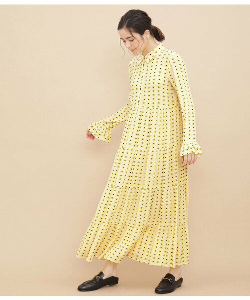 【GANNI】 Printed Crepe Dress（ワンピース）