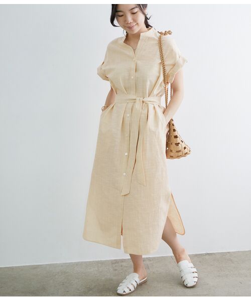 セール 会津木綿カフタンガウン ワンピース Adam Et Rope アダム エ ロペ ファッション通販 タカシマヤファッションスクエア