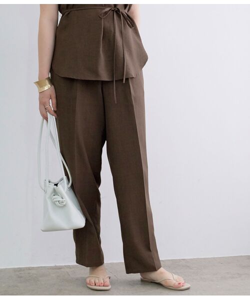 セール 一部店舗限定 リネンライクセンタープレスパンツ その他パンツ Adam Et Rope アダム エ ロペ ファッション通販 タカシマヤファッションスクエア