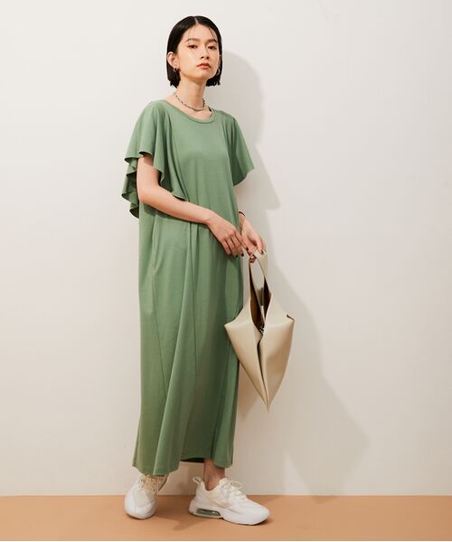 セール アウトレット店舗 Web限定 ラッフルスリーブワンピース ワンピース Adam Et Rope アダム エ ロペ ファッション通販 タカシマヤファッションスクエア