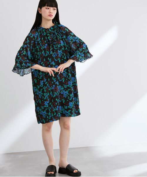 【GANNI】Printed Light Crepe OP