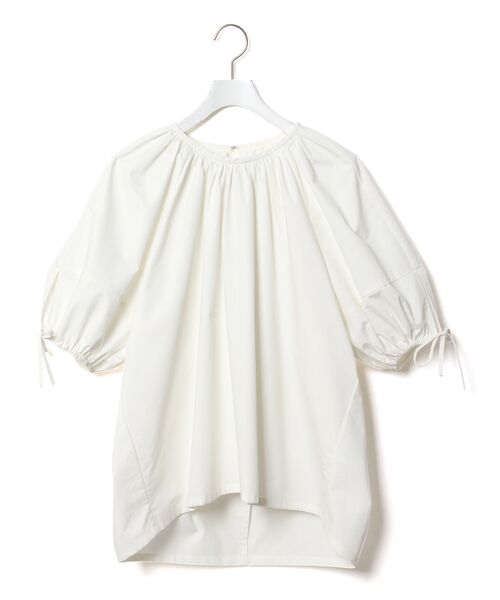 missing you already】BACK POINTED SHIRRING BLOUSE-