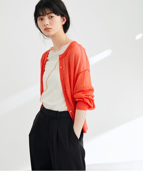 【一部直営店舗・WEB限定】シアーギャザーショートカーディガン