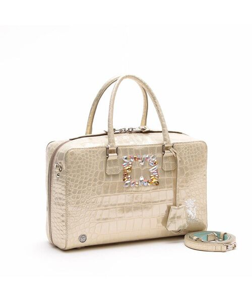 Accesoires De Mademoiselle / アクセソワ・ドゥ・マドモワゼル ボストンバッグ | ヴィッテリグリシャムウェンディ/クリスタルソーイングボストン28cm GOLD(GOLD)