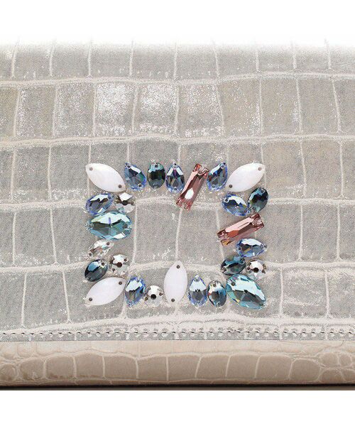 Accesoires De Mademoiselle / アクセソワ・ドゥ・マドモワゼル ショルダーバッグ | ヴィッテリグリシャムウェンディ/クリスタルソーイングクラッチショルダー PLATINUM | 詳細4