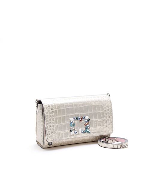 Accesoires De Mademoiselle / アクセソワ・ドゥ・マドモワゼル ショルダーバッグ | ヴィッテリグリシャムウェンディ/クリスタルソーイングクラッチショルダー PLATINUM(PLATINUM)